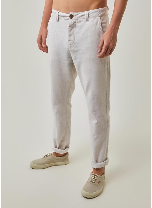 calça de linho masculina branca