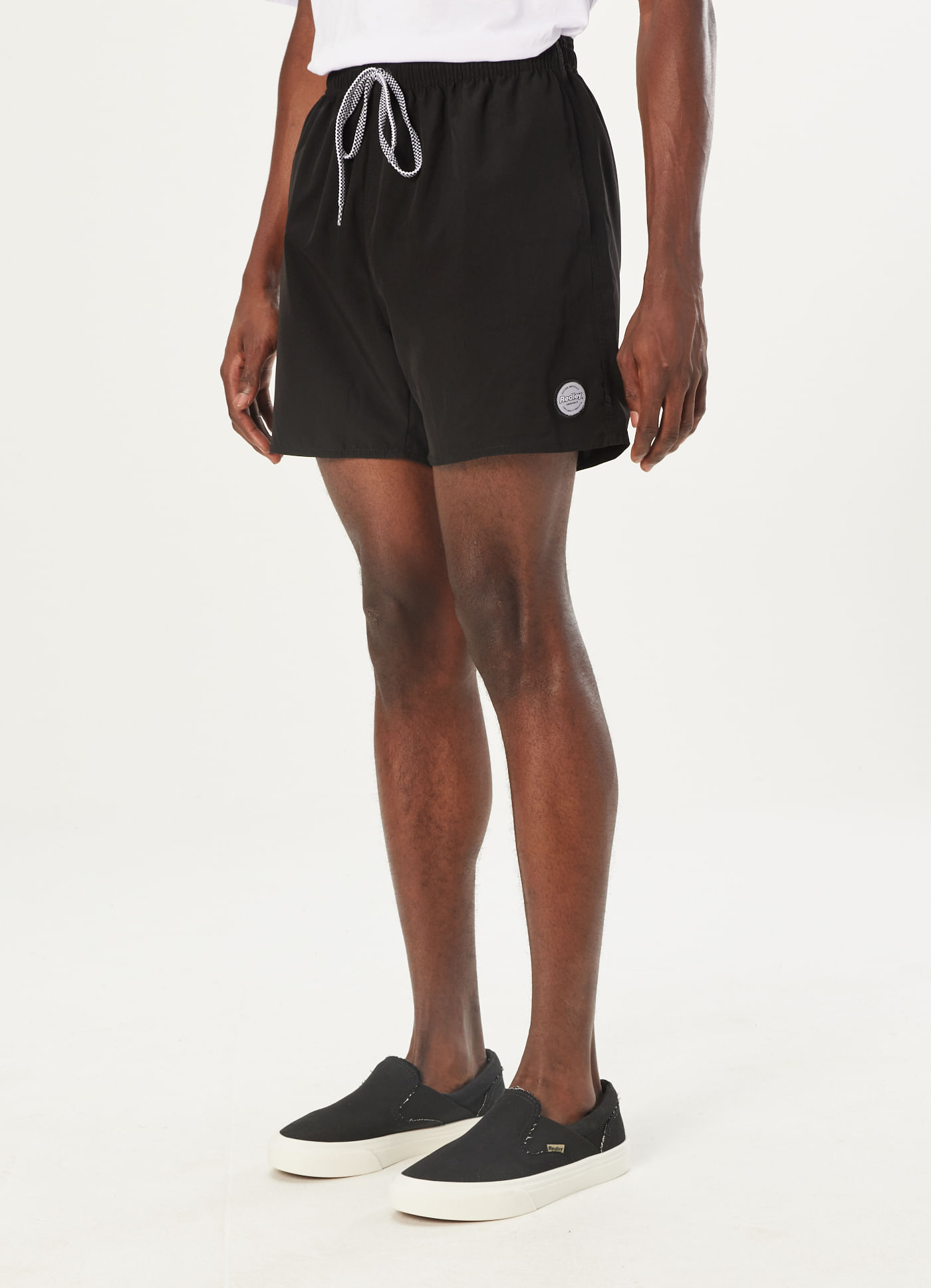 Short elastico liso black preto