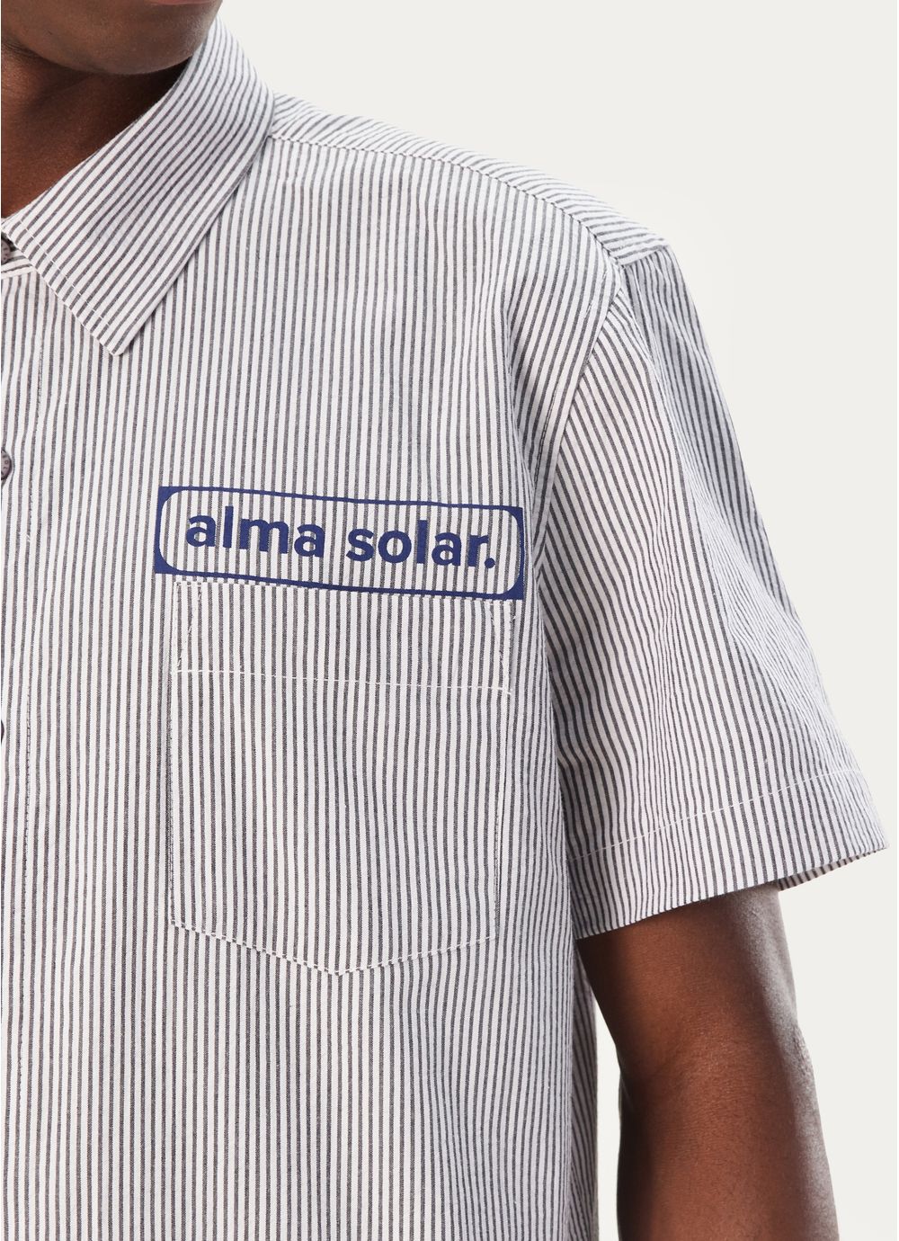 Camisa manga curta listra patch bicolor - redley