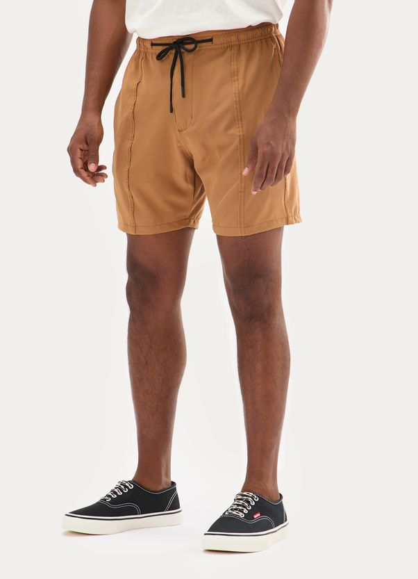 Bermuda elástico recorte vertical caqui gg Bermuda elástico recorte vertical caqui gg