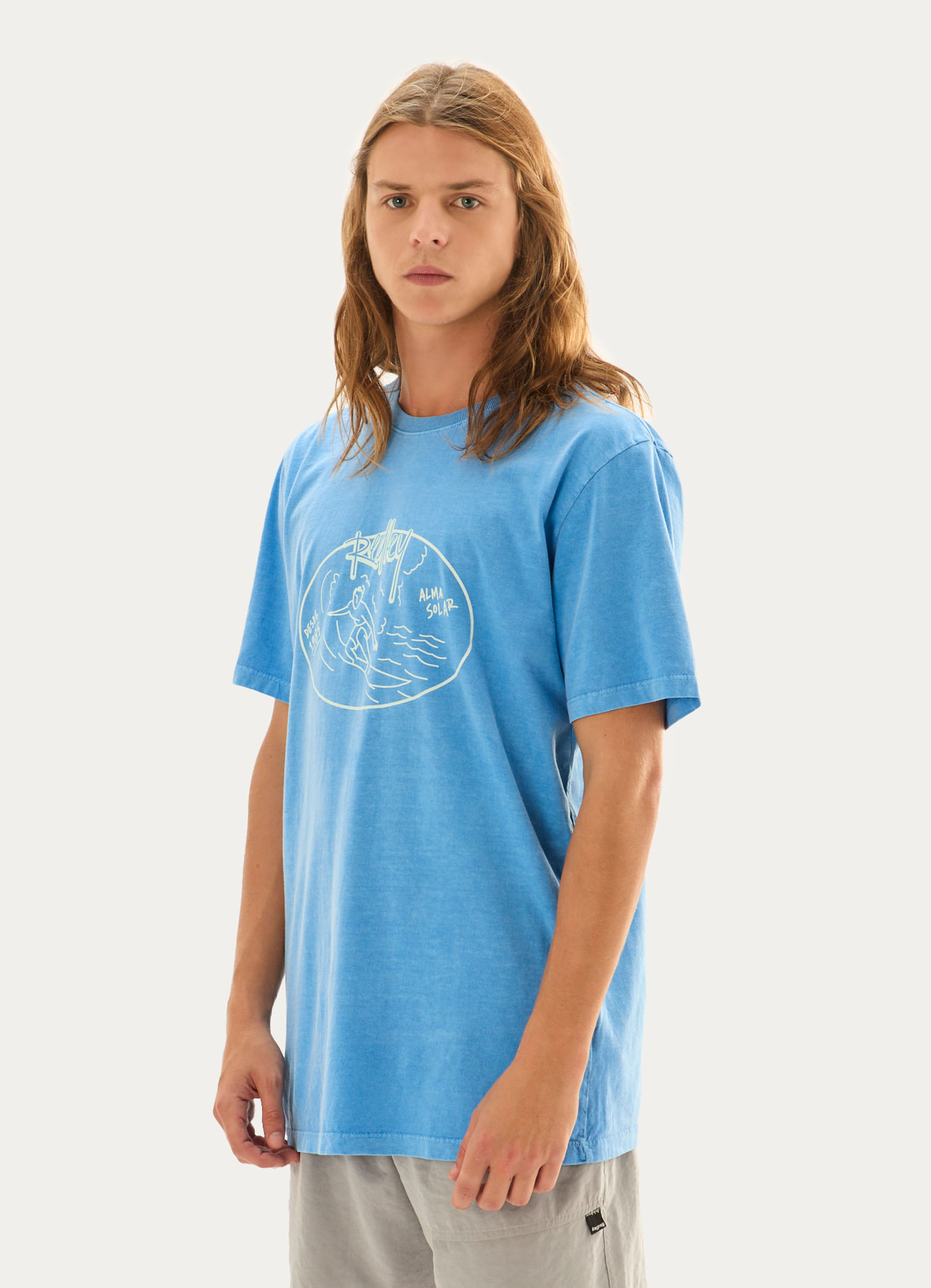 T-shirt estonada old school azul