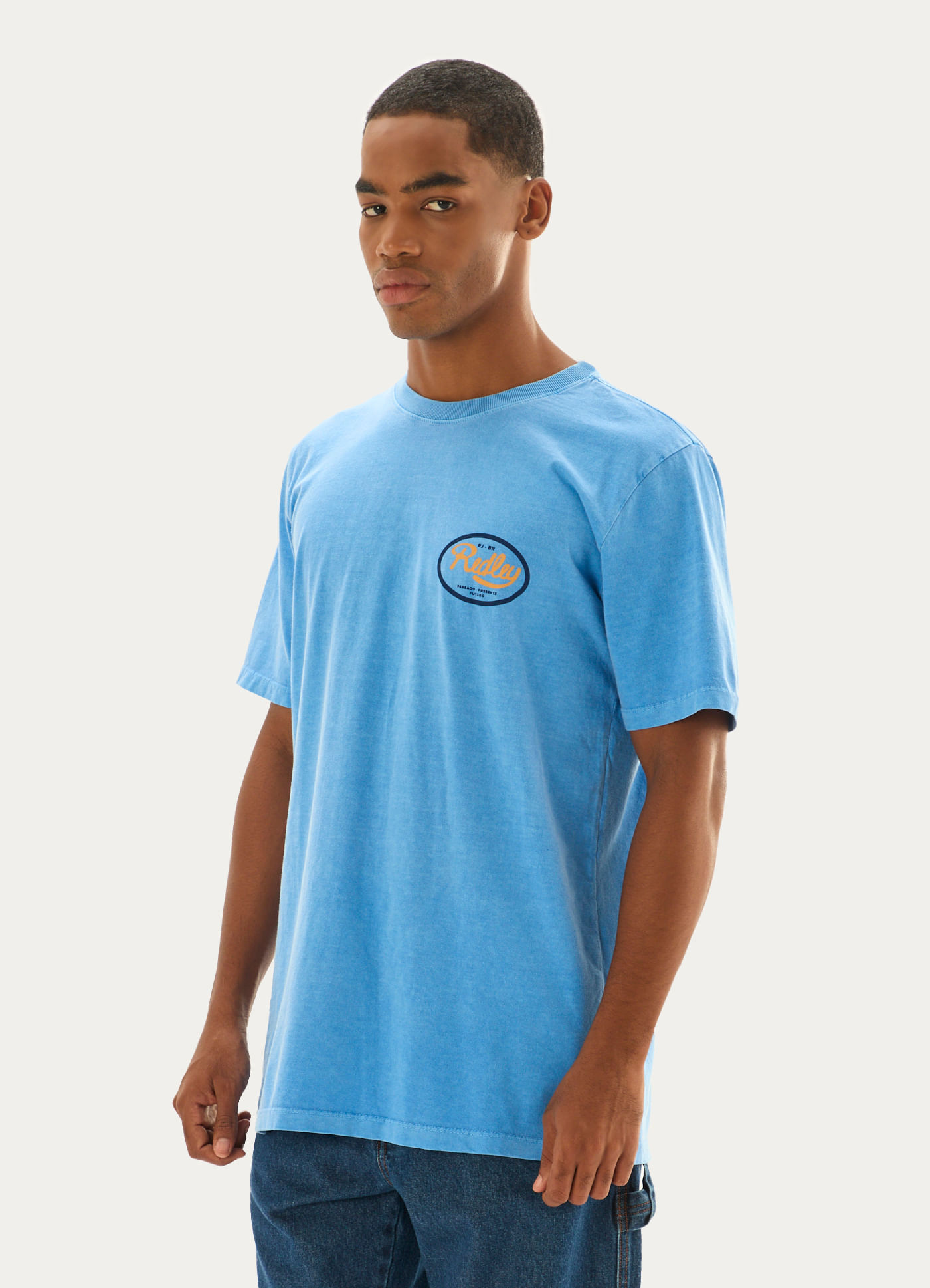 T-shirt estonada vintage azul