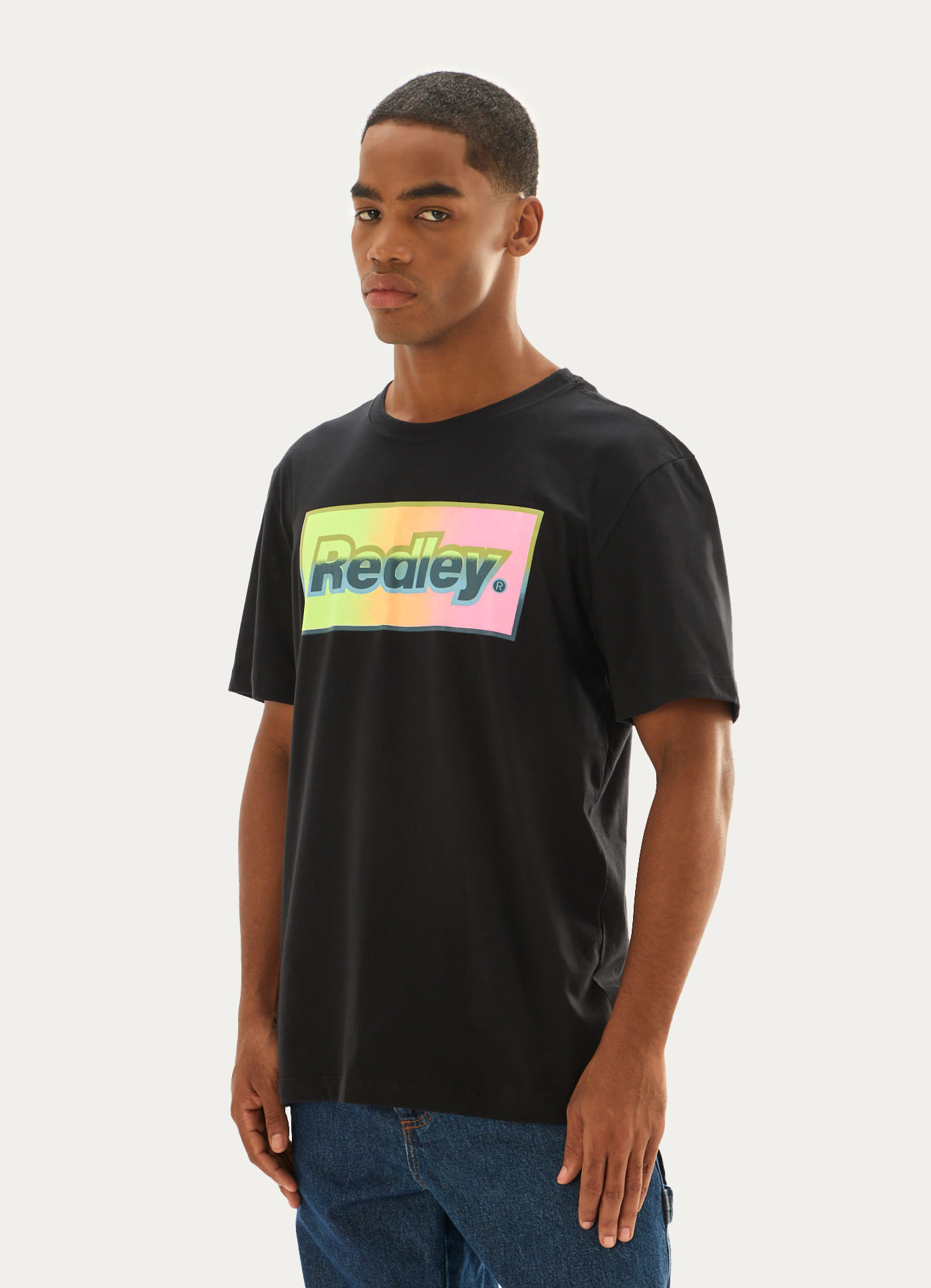 T-shirt redley caixa fluor preto