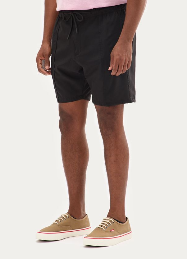 Bermuda elástico recorte vertical preto g