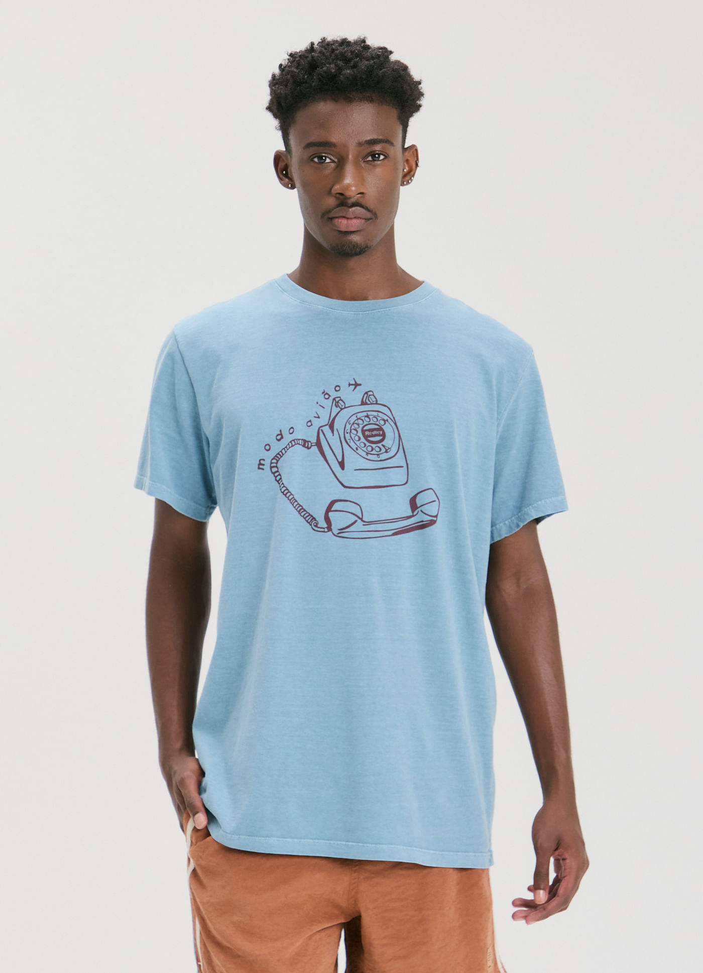 T-shirt estonada modo aviao azul