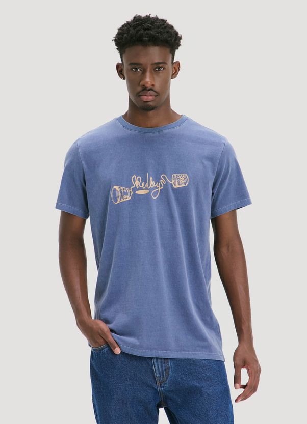 T-shirt estonada old school connections azul marinho G