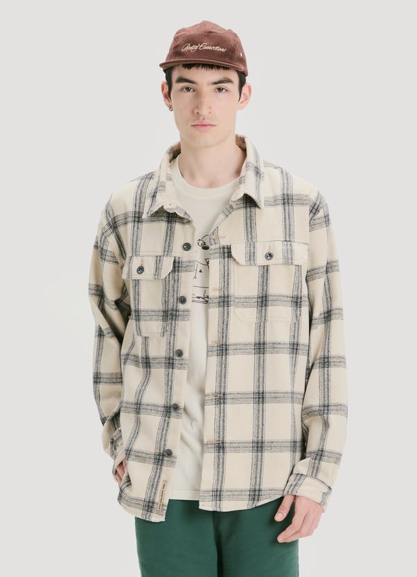 Camisa overshirt xadrez clara areia G