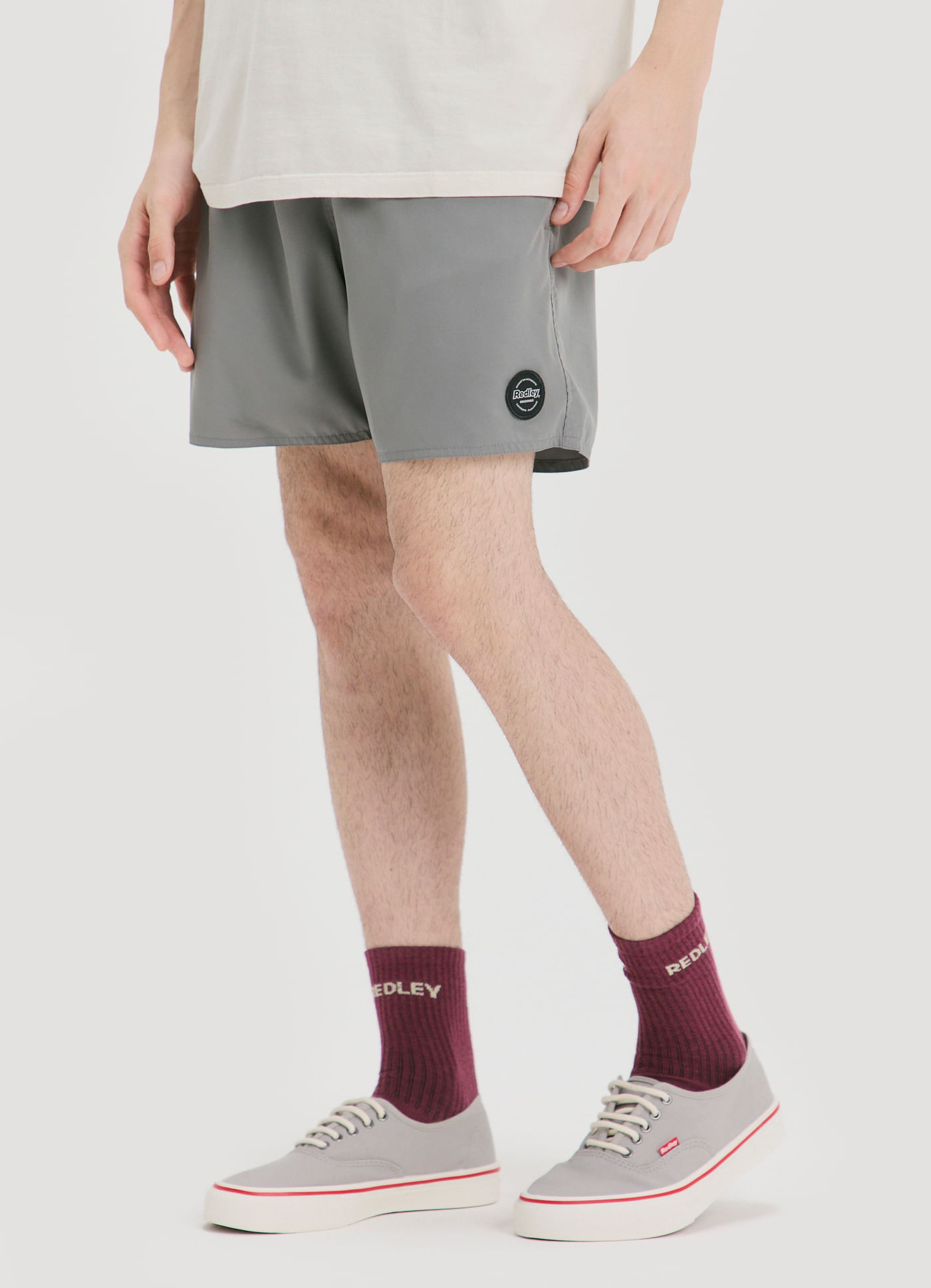 Short elástico classic liso cinza
