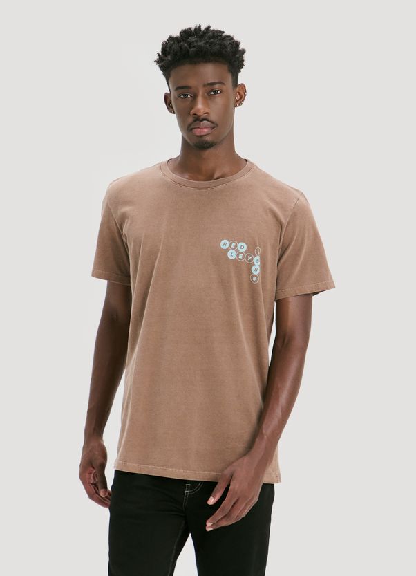 Tshirt estonada bolinhas marrom G