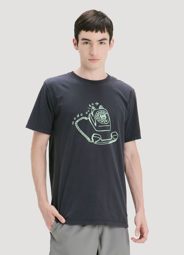 T-shirt estonada modo aviao preto g