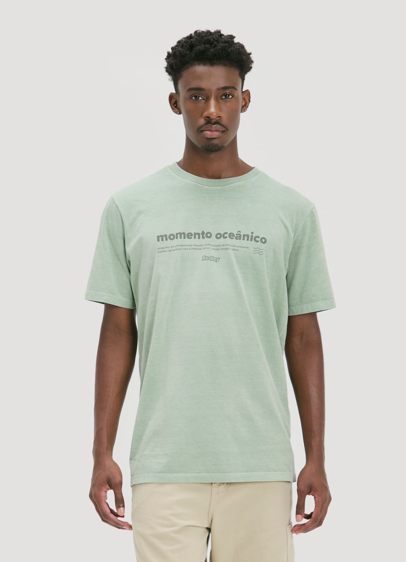 T-shirt estonada momento oceanico verde