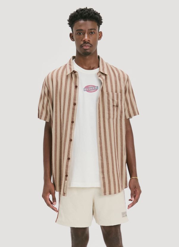 Camisa manga curta redley 1985 marrom g