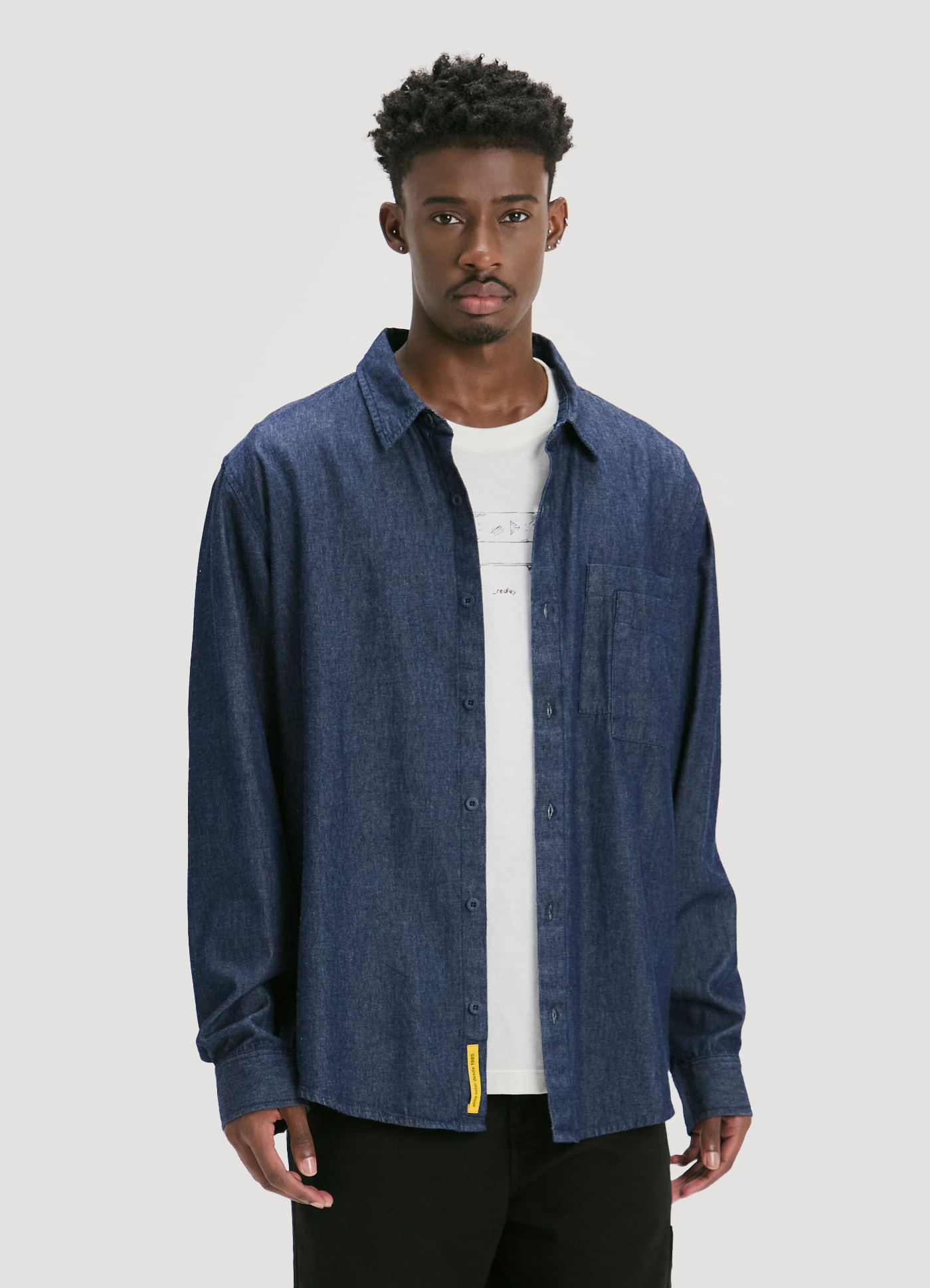 Camisa manga longa jeans jeans
