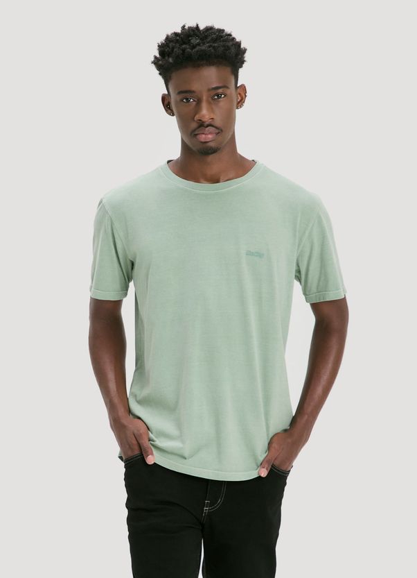 T-shirt básica estonada verde G