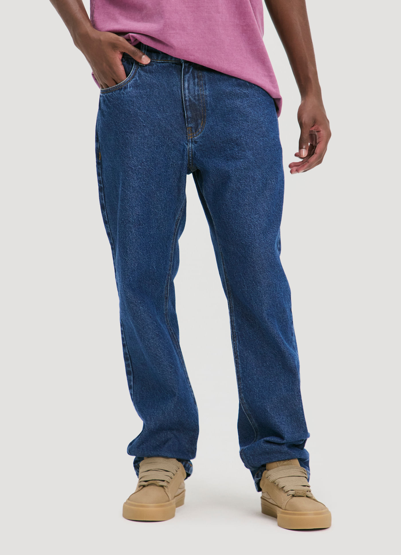 Calça jeans bolso duplo jeans